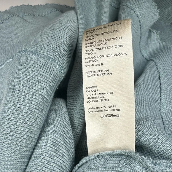 Free People Colby Ribbed Thermal Blue Knit Top Shirt Size Medium - Picture 6 of 6